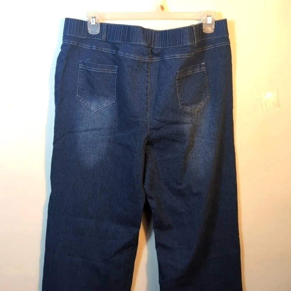 Wide Leg Blue Denim Jeans 3XL Plus Size High Rise Curvy Fit